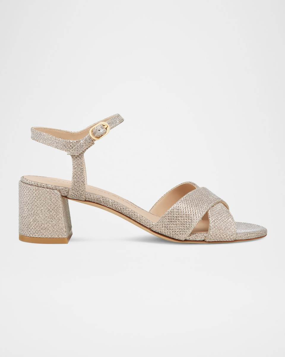 Dayna Metallic Crisscross Ankle-Strap Sandals